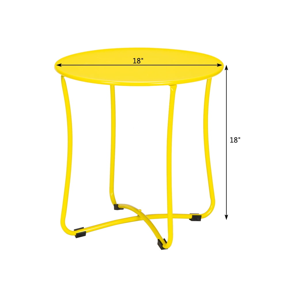 Kepooman Coffee Table, Round Metal Accent Table, Sofa Table, Rust-proof and Waterproof Accent Coffee Table, Outdoor and Indoor Snack Table, Golden Kepooman Coffee Table, Round Metal Accent Table, Sofa Table, Rust-proof and Waterproof Accent Coffee Table, Outdoor and Indoor Snack Table, Golden