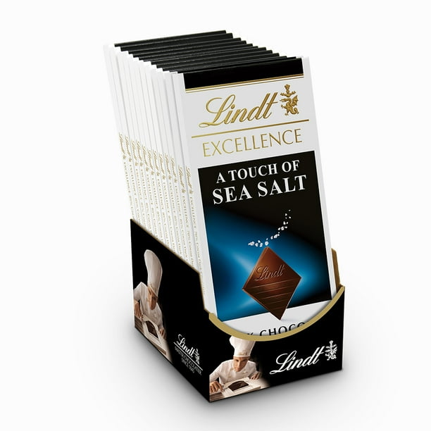 Lindt Excellence Sea Salt Dark Chocolate Bar, 3.5 oz, 12 Pack Walmart