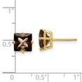 thumbnail image 5 of 14k 7mm Square Smoky Quartz Post Earrings XE63SQ, 5 of 5
