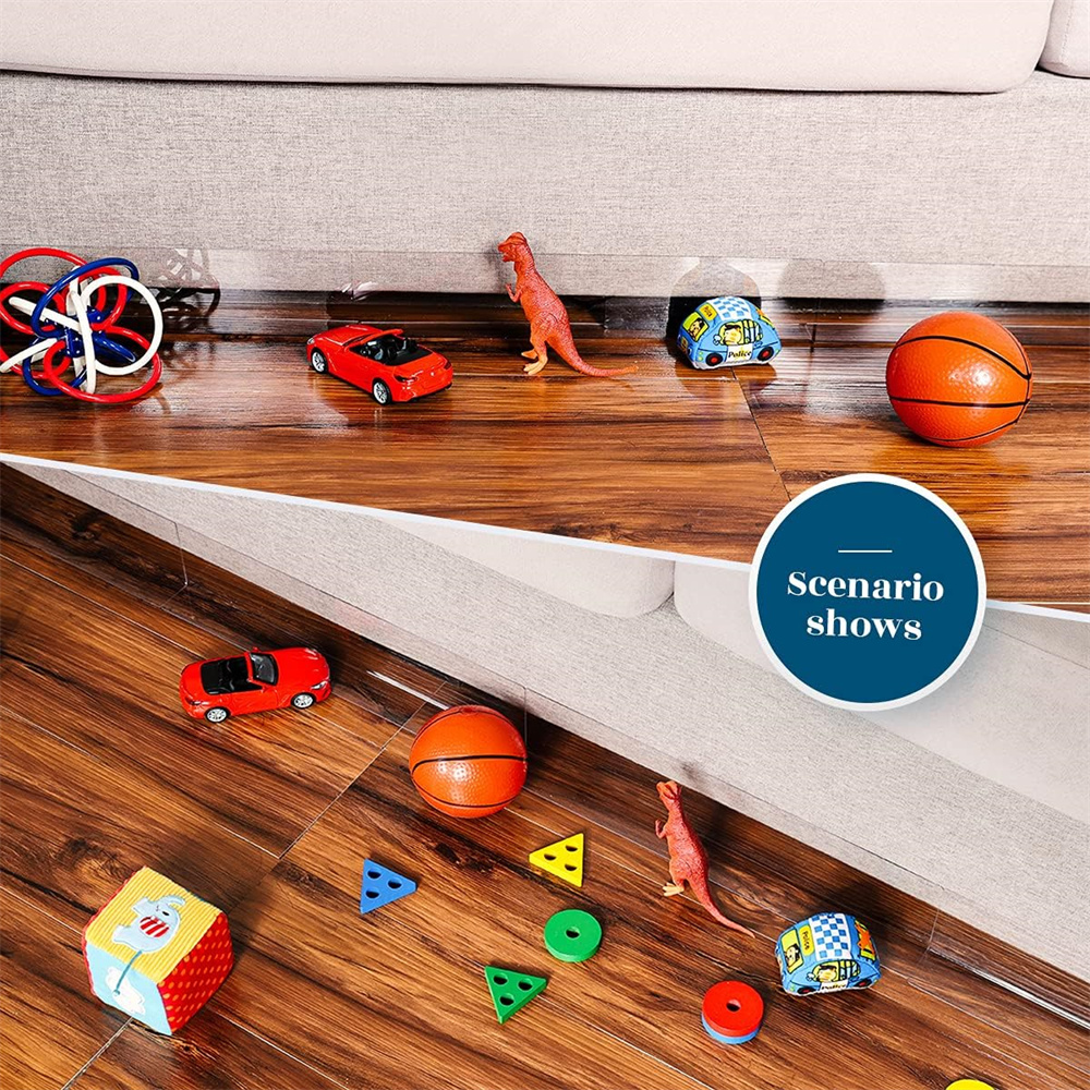 NOGIS Under Couch Blocker for Pets and Kids Toys - 5 Pack Transparent Under Bed Blocker for Dogs and Cats Safety Plastic with Strong Adhesive to Prevent Things from Getting Under The Furniture