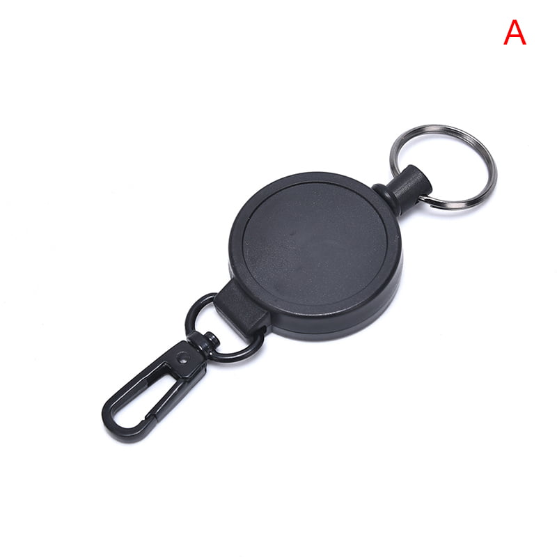 Retractable Recoil ID Card Holder Key Chain 4pcs 23.6" Wire Badge Reel 