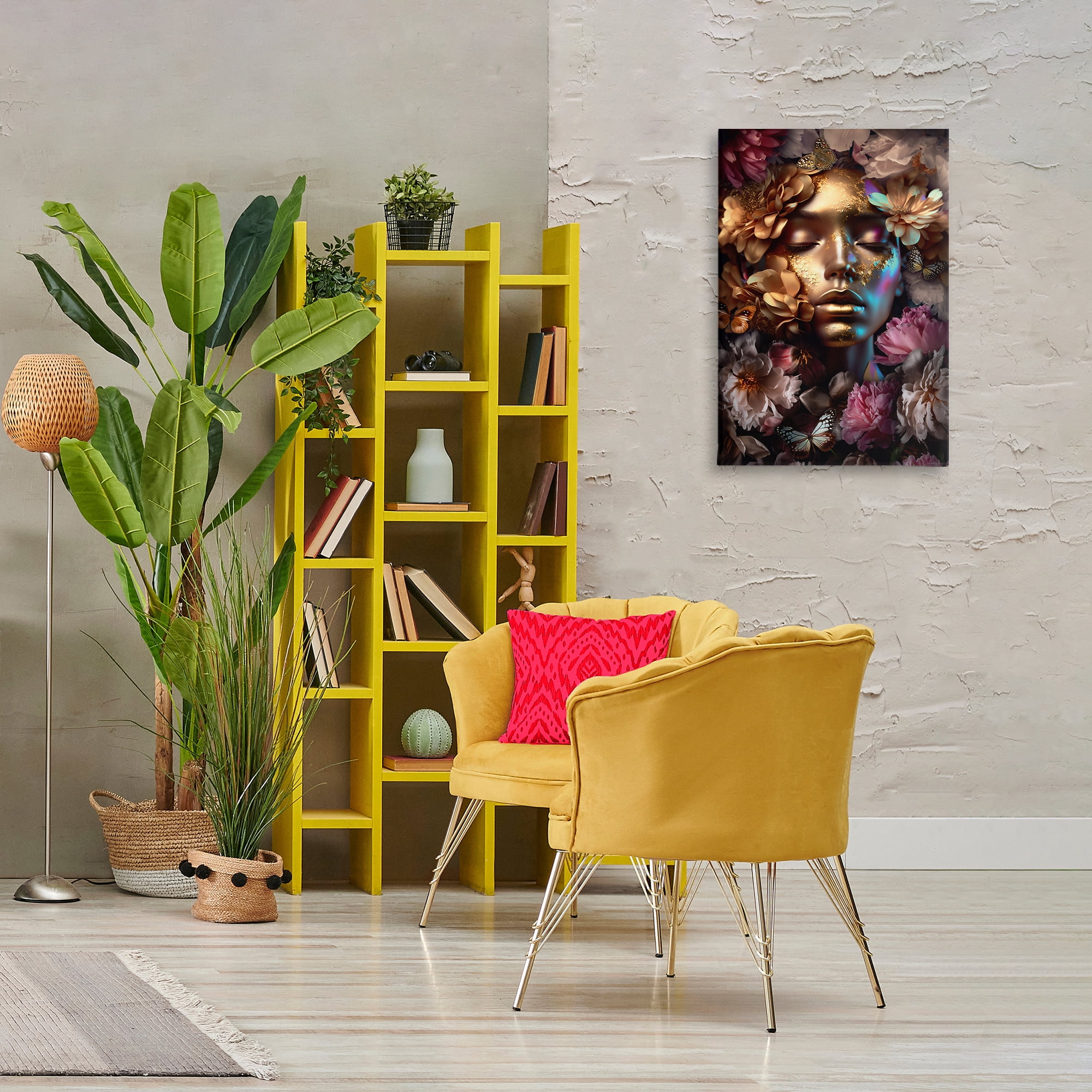 Stupell Industries Lavish Floral Face Plants & Flowers Painting Wrapped Canvas Art Print Wall Art, 20 x 30