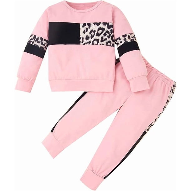 Conjunto de ropa para bebé niña, sudadera de manga larga con estampado de leopardo y pantalones bombachos, conjuntos de primavera y otoño para niñas recién nacidas.