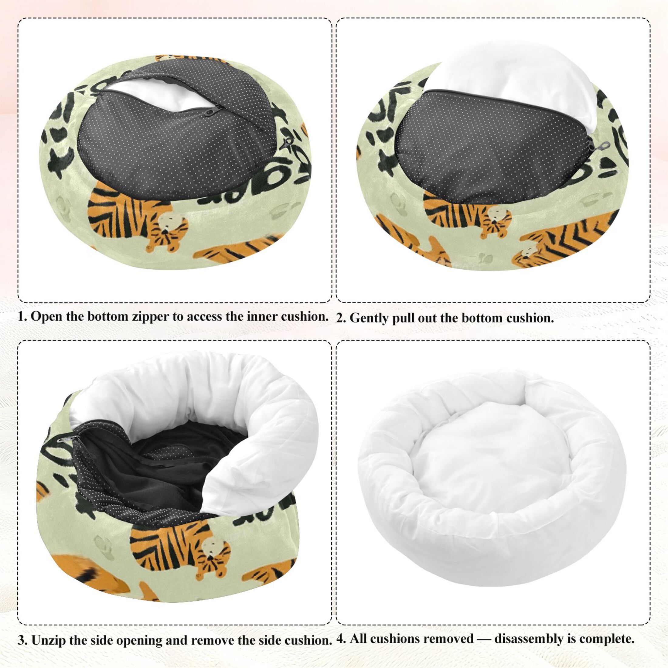 Iauyy Pet Couch Donut Cat Bed for Indoor Cats/Small Dogs Washable & Machine with Non-slip Bottom Calming Cat Furniture, Vivid (M)