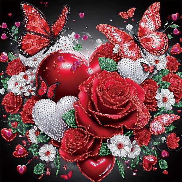 5D DIY Kit Con Forma Especial Parcial Mariposa 40x40cm