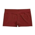 thumbnail image 4 of TiaoBug Kids Girls V Front Elastic Waistband Booty Shorts Hot Pants Sports Gymnastics Workout Bottoms Burgundy 9-10, 4 of 7