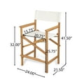 thumbnail image 3 of Christopher Knight Home Rustic Vintage Outdoor Bar Stools, Solid Wood Tapered Legs, Beige, Set of 2, 3 of 9