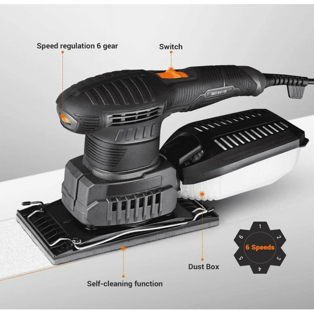 TACKLIFE MDS01B Orbital Sander 3 In 1 Electric Sander With 15 Pcs