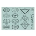 thumbnail image 3 of Occult Cutting Board, Design Circular Pentagram Hidden Knowledge of Cosmos Themed Print, Decorative Tempered Glass Cutting and Serving Board, Small Size, White and Black, by Ambesonne, 3 of 5