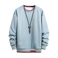thumbnail image 1 of LUXUR Mens Fake Two Pieces Pullover Leisure Work Tops Bean Green XL, 1 of 2