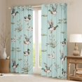 thumbnail image 2 of Homewish Mallard Duck Curtains Pack of 2 (42x84 Each),Retro Rustic Plant Curtains Blackout,Blue Gray Bedroom Curtains For Teens,Super Cozy Room Decor, 2 of 6
