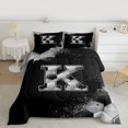thumbnail image 2 of Castle Fairy Personalized Initial K Bedding Comforter Set 2pcs for Teens,Abstract Gradient Splash Twin Comforter Sets Microfiber,Geometric Hexagon Breathable Bedding Set,Luxury Bedroom Decor, 2 of 8