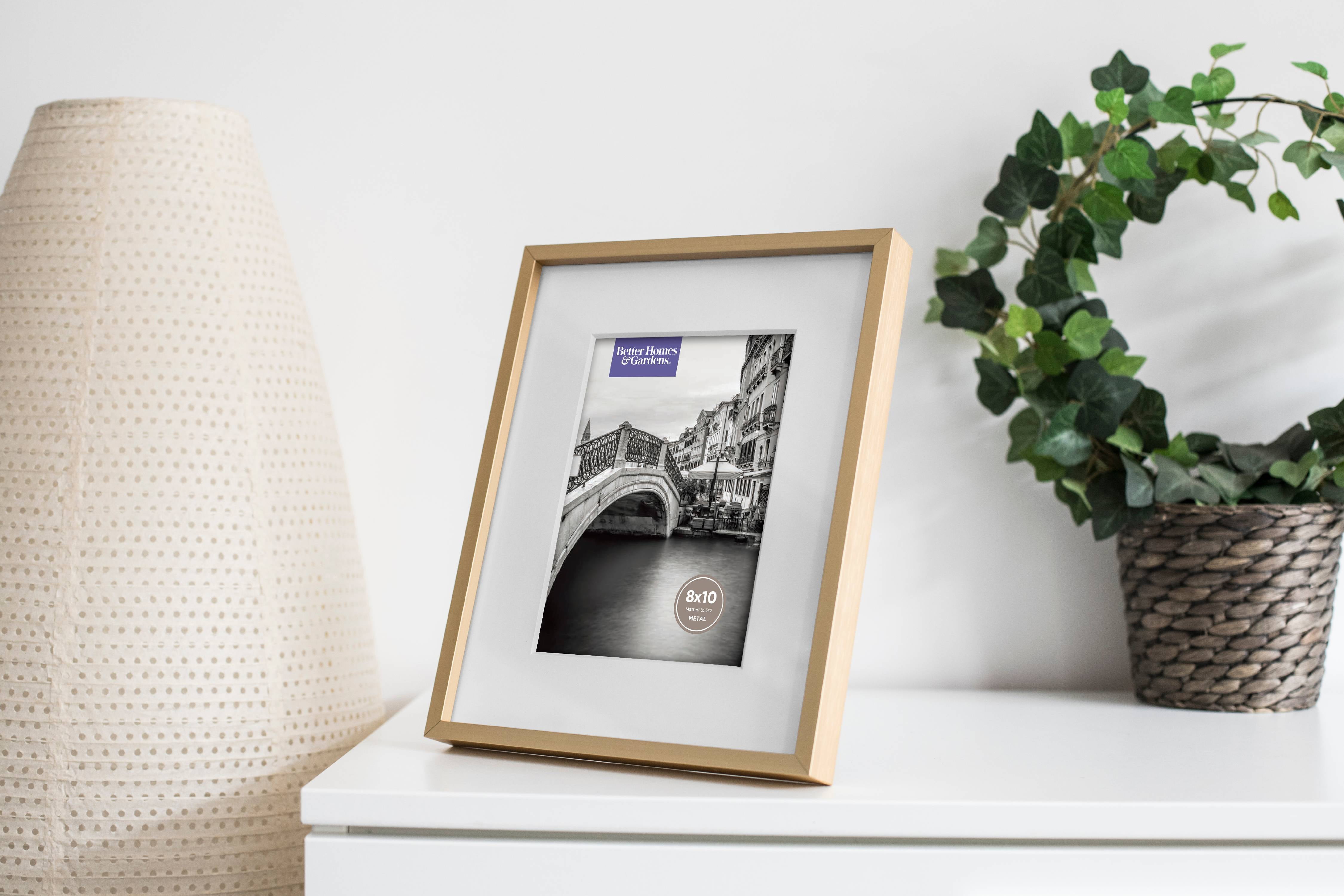 Better Homes & Gardens 8x10 Matted to 5x7 Gold Tabletop Picture Frame