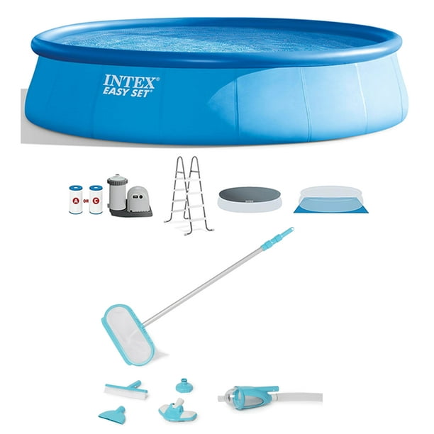Intex Easy Set 18’x48″ Inflatable Pool with Pump, Ladder & Maintenance Kit