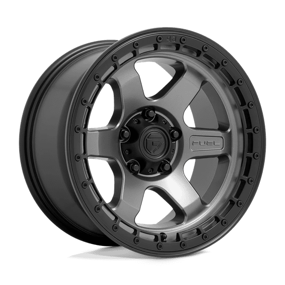Fuel D752 Block 17X9 6X139.7 1Et 71.5Cb Matte Gunmetal With Black Ring Wheel