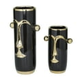 thumbnail image 2 of The Novogratz  Ceramic Face Vase with Gold Details (Set of 2) - White or Black Black, 2 of 5
