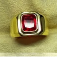 thumbnail image 3 of Ahansh Jewels Emerald Cut Red Ruby Men Ring Gift For Him Wedding & Anniversary 925 Sterling Silver, 3 of 4