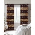 thumbnail image 2 of Star Vintage Blackout Curtains for Bedroom - 84 Inch Long Light Blocking 2 Panels Set, Western Country Stars Brown Wooden Thermal Insulated Living Room Drapes Grommet Window Curtains 52"x84", 2 of 8
