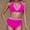 Hot Pink, variant on UTSJKR Women's High Waisted Bikini Sets Tummy Control Swimsuits Two Piece Color Block Modest Bathing Suit Blue S
