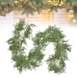 Guirnalda Navideña De Ratán Con Luces LED De 2.7m: Decoración Artificial De Abeto, Flores Y Bolas Para Interior Y Exterior | Crea Un Ambiente Mágico