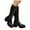 Black, variant on Mostsola Chuinky Heel Knee High Boots Women Round Toe Platform Zip up Gogo Boots Dressy Booties