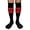 Black / Red, variant on Couver Unisex Black Triple Stripe Baseball Softball Knee High Socks, Yellow, Large