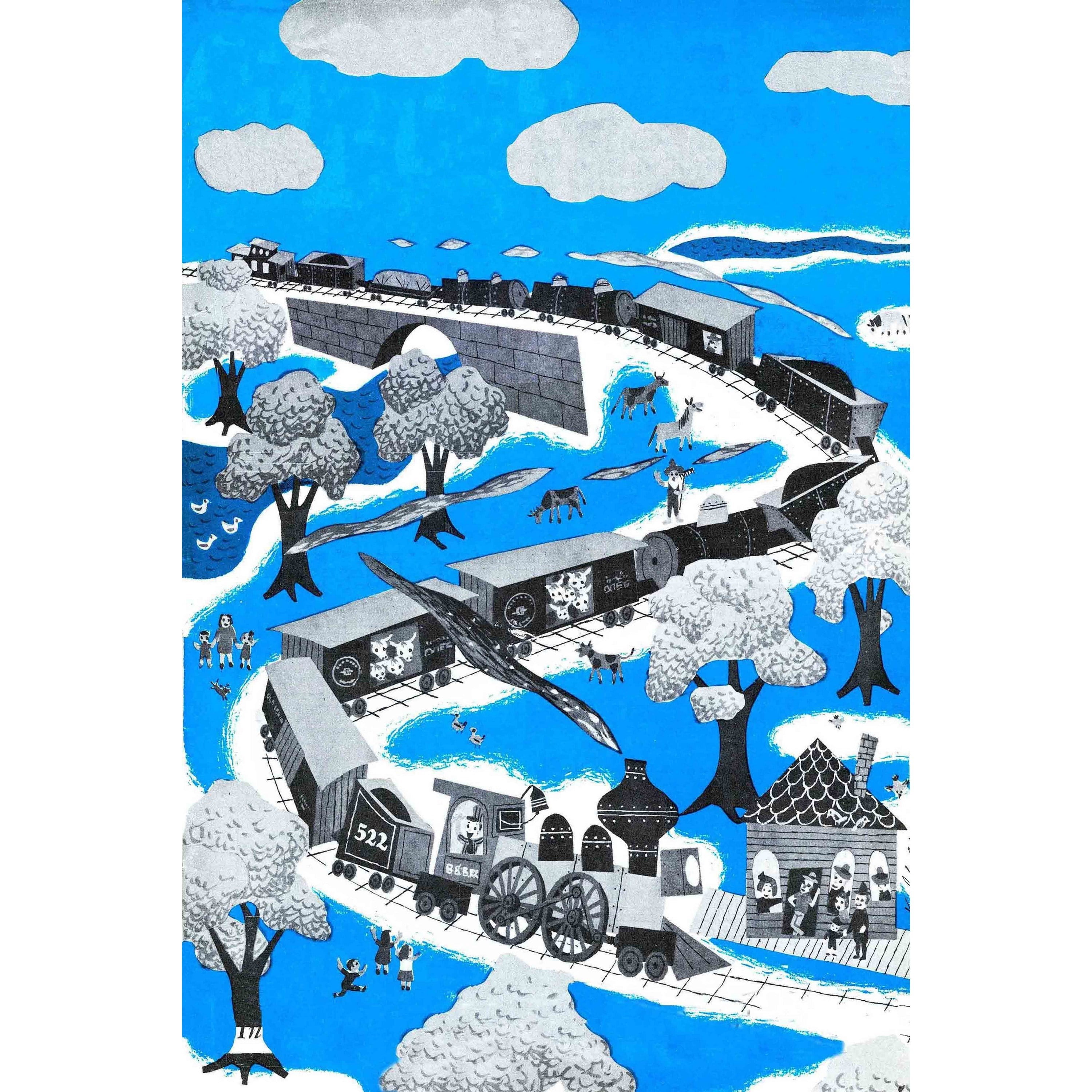 "The Longest Train" Painting Print on Wrapped Canvas