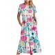 thumbnail image 1 of Puntoco Vestido Midi De Moda Para Mujer, Estampado Floral, En Capas, Doble Bolsillo, Manga Corta, Cuello Redondo, Vestido Colorido Xxl,Regalos Para Mujer Joven, 1 of 5