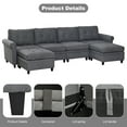 thumbnail image 3 of BUIORD 115" Modular Sectional Couch with Storage, 6 Seat Couches and Sofas for Living Room, U-Shaped Sectional Couch with Reversible Chaises, Gray, 3 of 8