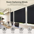 thumbnail image 6 of PowerSellerUSA 1" Vinyl Slats Room Darkening Cordless Window Blinds, 64L x 36W Inches Manual Operation Mode Blackout Privacy Blind, Solid Pattern Ceiling-Outside Mount Pull-Up Mini Blinds, Black, 6 of 9