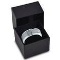 thumbnail image 3 of Tungsten Semicolon Punctuation Mark Symbol Band Ring 8mm Men Women Comfort Fit Gray Step Bevel Edge Brushed Polished, 3 of 4