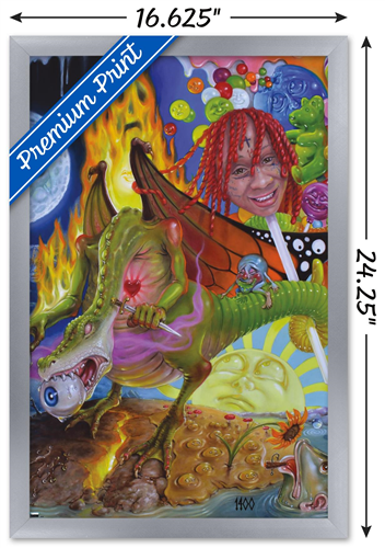 Trippie Redd - Trip at Knight Album Cover Wall Poster, 14.725" x 22.375" Framed