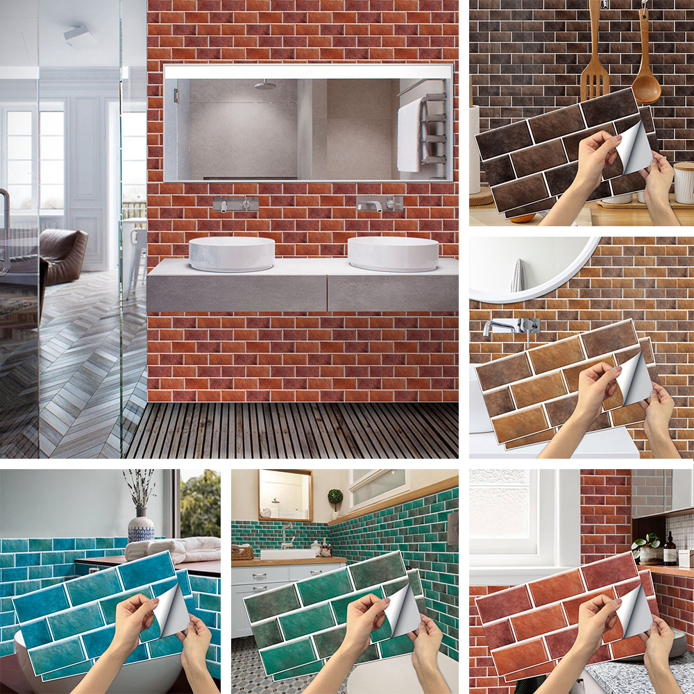 Yipa Brick Stone Effect Tiles Backsplash Peel and Stick Kitchen