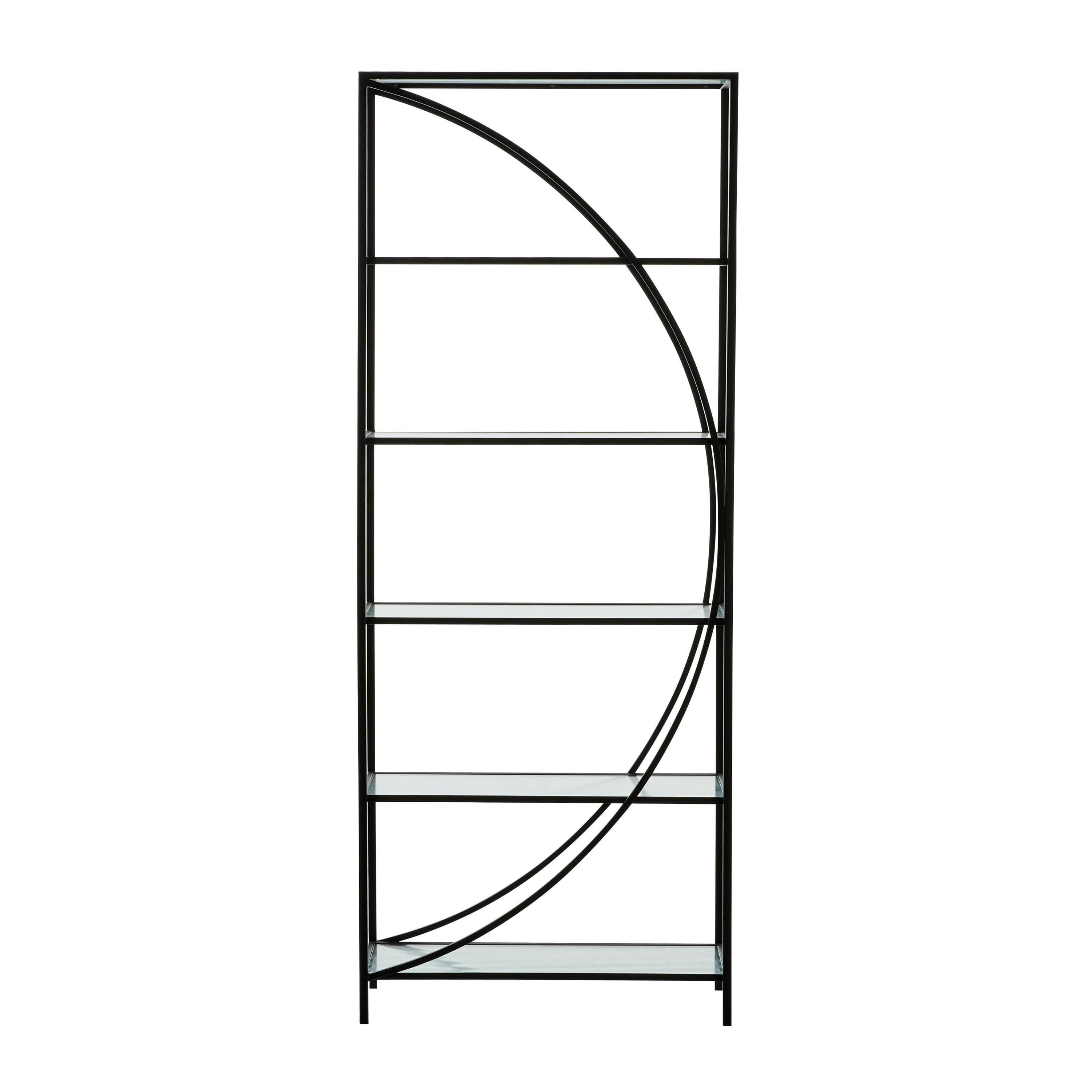 DecMode 28" x 70" Black Metal 6-Tier Shelving Unit, 1-Piece