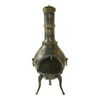 Cast Iron Outdoor Chimenea w Decorated Antique Pewter Finish - Royal