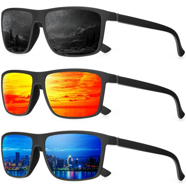 Gafas de sol polarizadas QALLY para hombre con montura rectangular