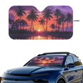 thumbnail image 2 of HUIACONG Sunset Palm Tree Silhouette Print Foldable Sunshade Heat and UV Protection Keeps Your Car Cooler Car SUV Windshield Sun Shade for Trucks Universal Cars Sedan, 2 of 7
