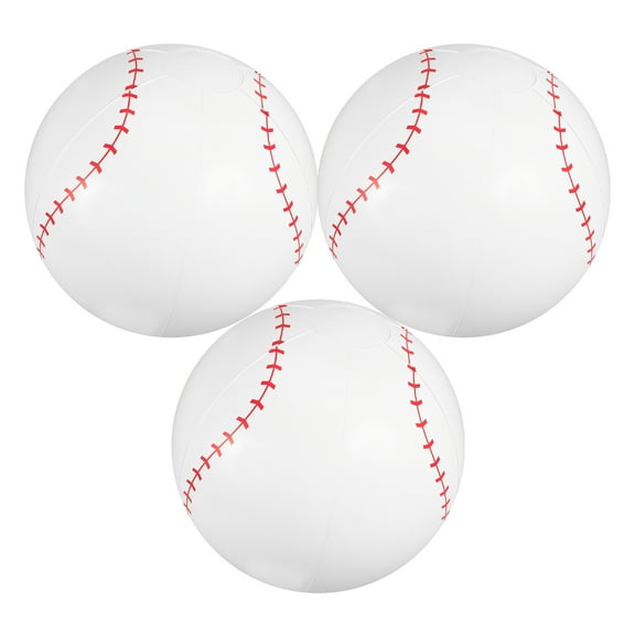 AURARMLET 3Pcs Inflatable Baseball Balls White PVC Pool Balls for Outdoor Beach and Pool Activities