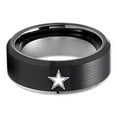 thumbnail image 2 of Black Tungsten Wedding Ring,Football Inspired Ring,Galaxy Star Wedding Ring,Gunmetal Wedding Band, 2 of 3