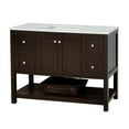 thumbnail image 2 of KBC Lakeshore 48" Wood Bathroom Vanity w/Engineered Carrara Stone in Chocolate, 2 of 6