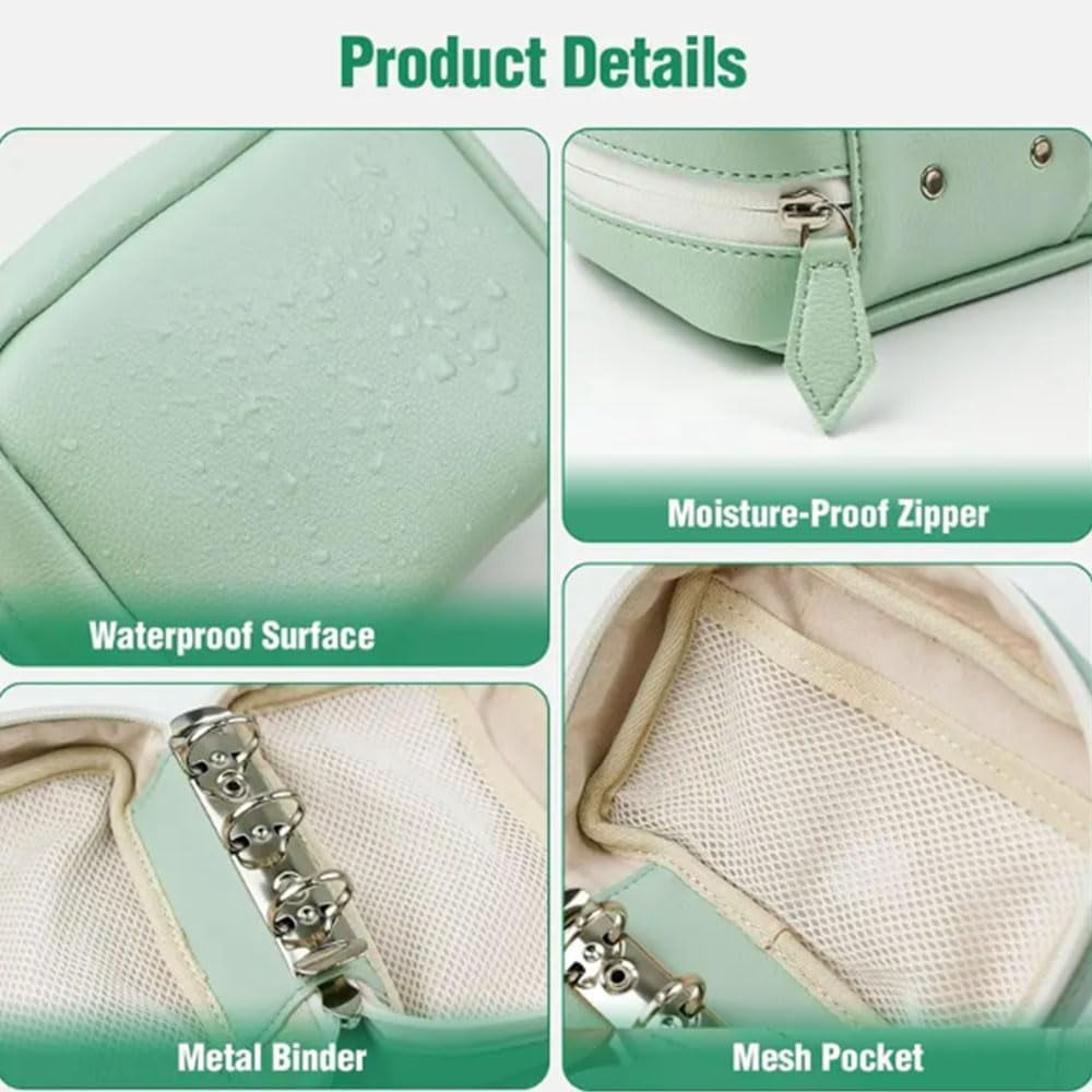 A8 Waterproof Pill Pouch Set, Weekly Pill Organizer with 14 Color Coded Medicine Pouches, Large Reusable Travel Medicine Case, Crush Resistant Waterproof Zipper Storage for Vitamins Fish