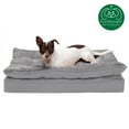 thumbnail image 5 of FurHaven Pet Products Minky Faux Fur & Suede Pillow-Top Orthopedic Pet Bed for Dogs & Cats - Titanium Gray, Medium, 5 of 13