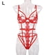 thumbnail image 1 of Mono de lencería Sexy Hollow Flower Lace Erotic Vendaje Body, L, Rojo AweSitey XX000114-07, 1 of 7