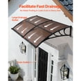 thumbnail image 2 of KFFKFF Door Awning 38 x 78 in, Outdoor Window Canopy with Drainage & Metal Bracket, Weather Protection for Rain, Snow, and Sun, Polycarbonate Cover for Porch or Patio, Brown, 2 of 9