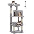 thumbnail image 3 of Pefilos 45" Cat Tree Tower for Indoor Cats, 5-Level Cat Condo for Large Cats with Large Hammock, Big Top Perch and 4 Sisal Covered Scratching Pos, Gray, 3 of 7