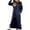 Blue Dress for Women, variant on Women's Maxi Hooded Dress Long Sweatshirt Tops with Pocket Solid Color Crew Neck Trendy Girls Long Sleeve Spring Elegant Casual Playwear Outwear Dark Gray S