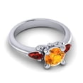 thumbnail image 4 of Diamond-Capitals 2.50 Carat Beautiful Round Citrine & Garnet Gemstone Proposal Ring for Ladies Solid 14K White Gold Size 11, 4 of 8