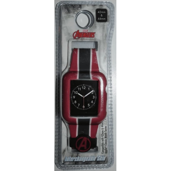 Avengers Smartwatch Case and Strap Cover Fits 42mm & 44 mm in Red and Black (AVG9044WM)