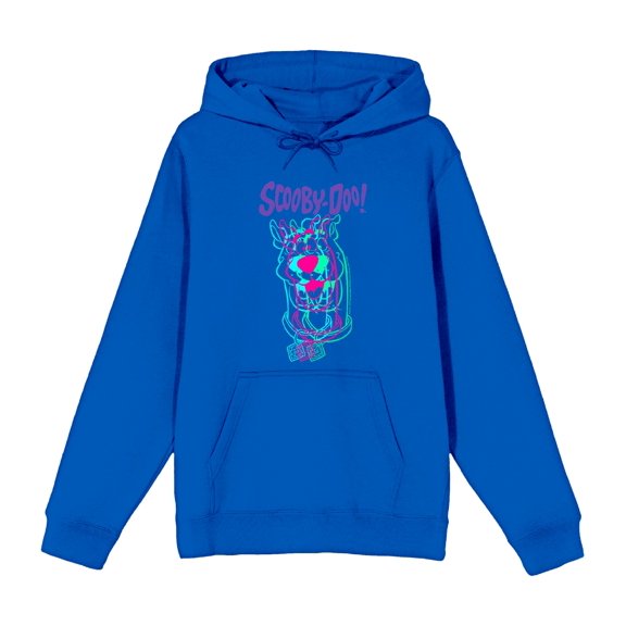 Scooby-Doo 3D Line Art Adult Blue Long Sleeve Hoodie-Medium