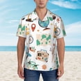 thumbnail image 4 of Lsque Travel1 pattern Hawaiian Shirt for Men, Unisex Summer Beach Casual Short Sleeve Button Down Shirts-X-Large, 4 of 9